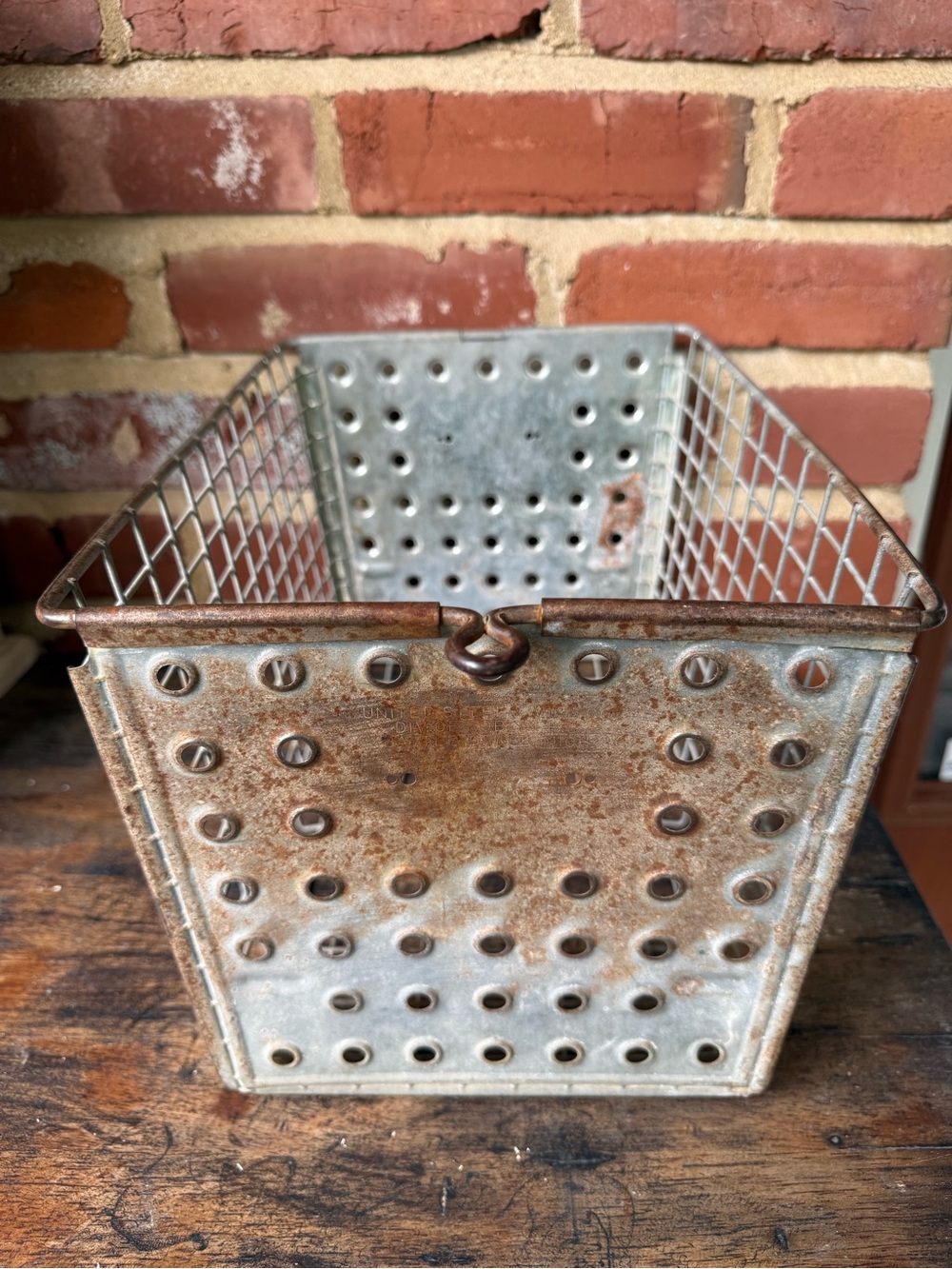 Vintage Metal Wire Basket Locker Gym Pool